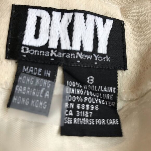 DKNY Cream Pencil Skirt 100% Wool Size 8 - Picture 3 of 5